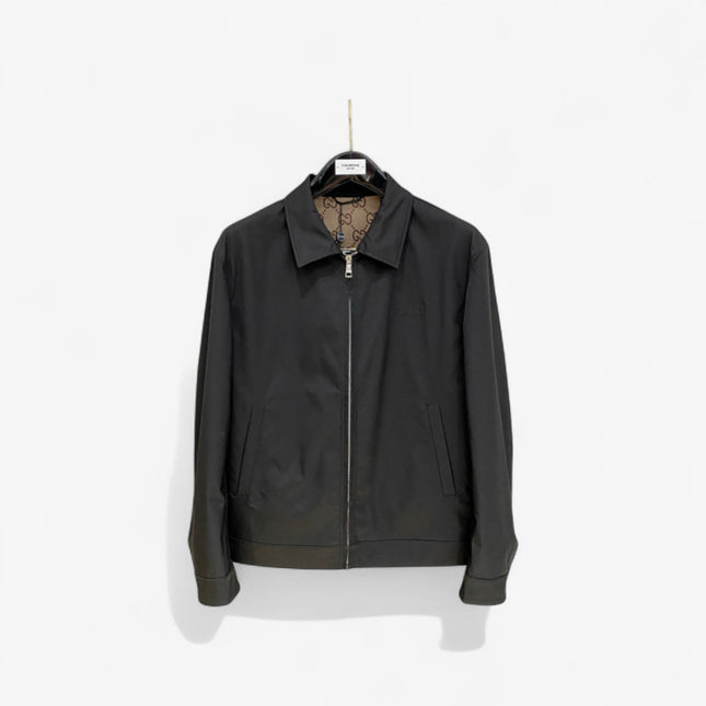 Gucci Black Technical Gabardine Zip Jacket