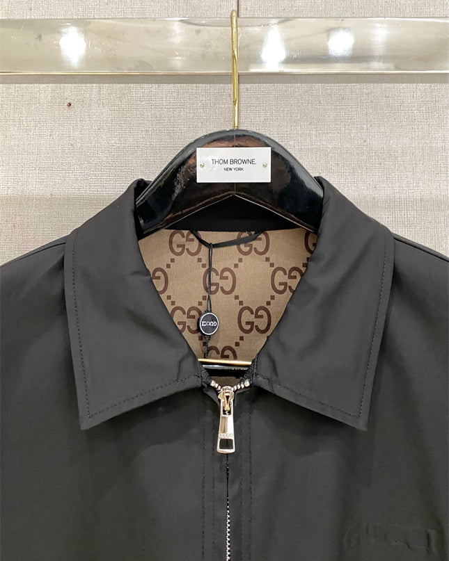 Gucci Black Technical Gabardine Zip Jacket