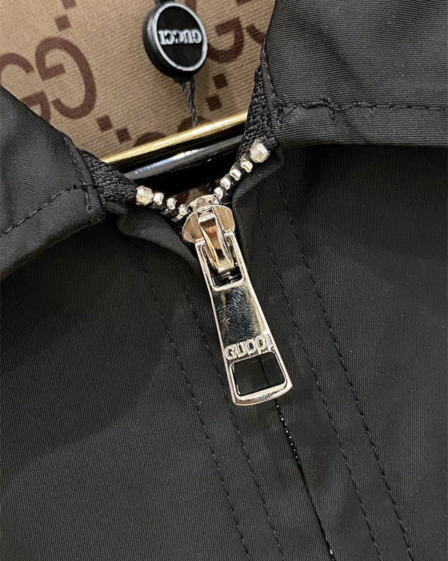 Gucci Black Technical Gabardine Zip Jacket