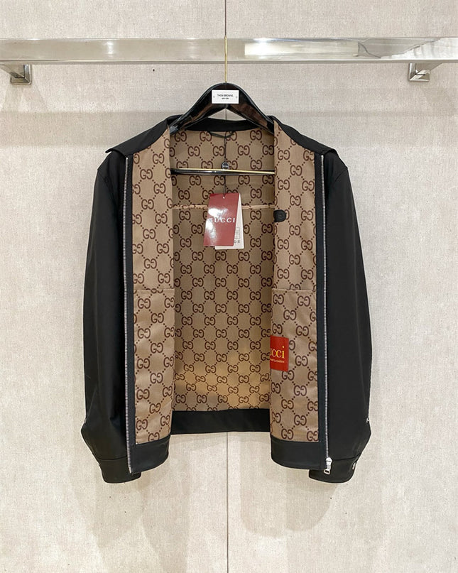 Gucci Black Technical Gabardine Zip Jacket