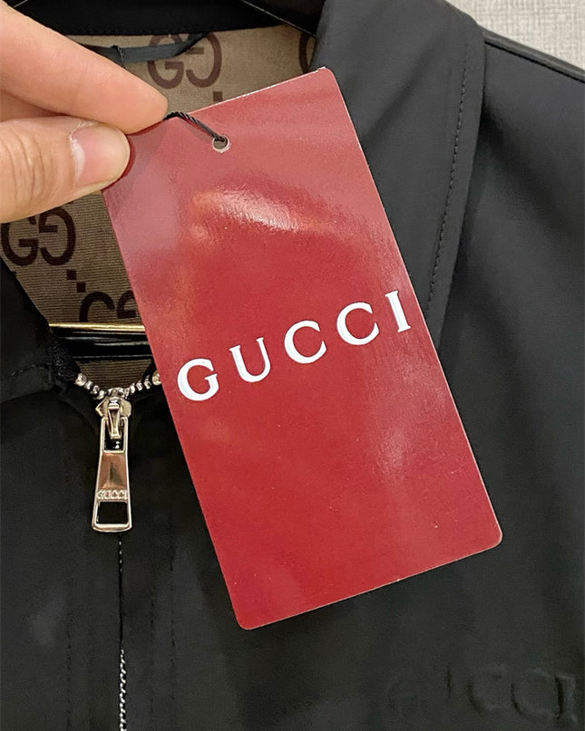 Gucci Black Technical Gabardine Zip Jacket