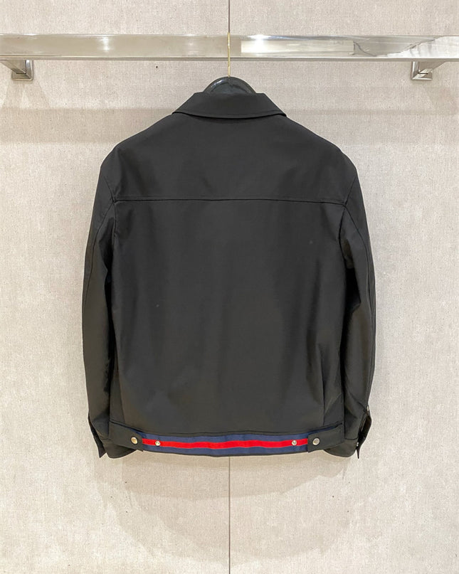 Gucci Black Technical Gabardine Zip Jacket
