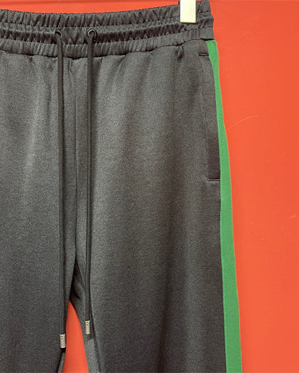 Gucci Black Track Pants with Green-Red Panel Stripes