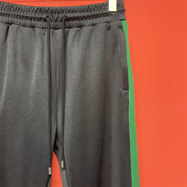 Gucci Black Track Pants with Green-Red Panel Stripes