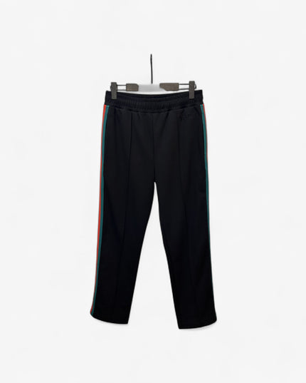 Gucci Black Track Pants with Green-Red Side Stripes