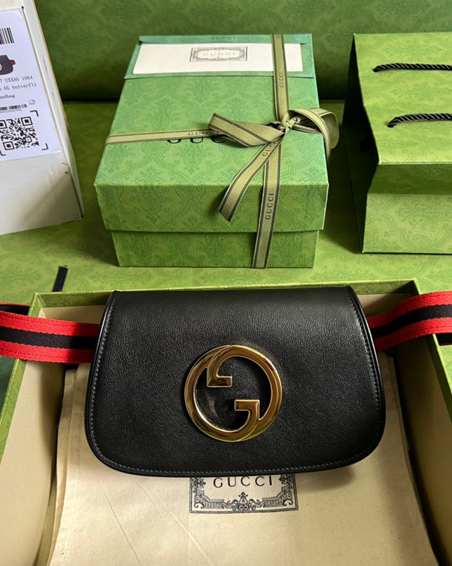 Gucci Blondie Leather Belt Bag – Black & Gold
