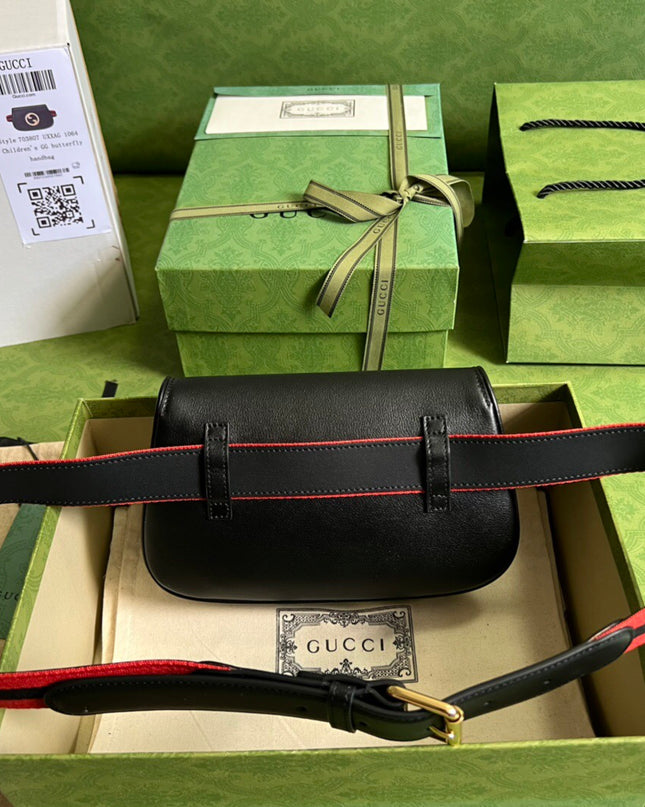 Gucci Blondie Leather Belt Bag – Black & Gold