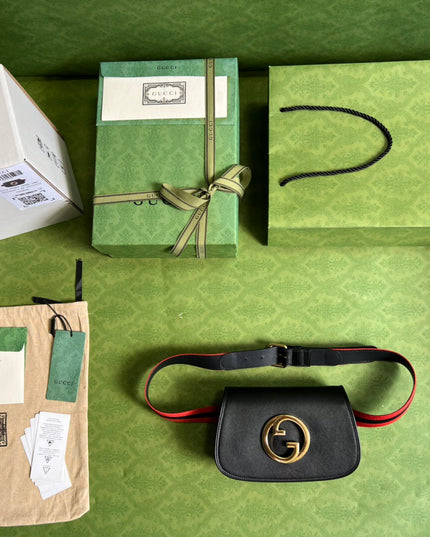 Gucci Blondie Leather Belt Bag – Black & Gold