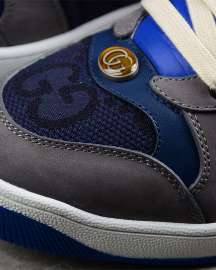 Gucci Blue and Grey Web Stripe Sneaker