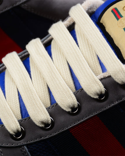 Gucci Blue and Grey Web Stripe Sneaker