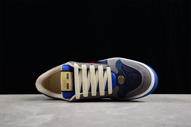 Gucci Blue and Grey Web Stripe Sneaker