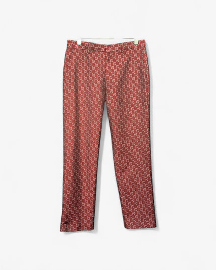 Gucci Burgundy GG Monogram Silk Pants