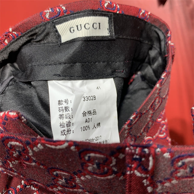 Gucci Burgundy GG Monogram Silk Pants