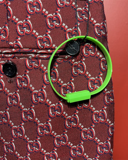 Gucci Burgundy GG Monogram Silk Pants