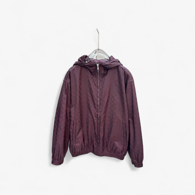 Gucci Burgundy GG Monogram Windbreaker Jacket