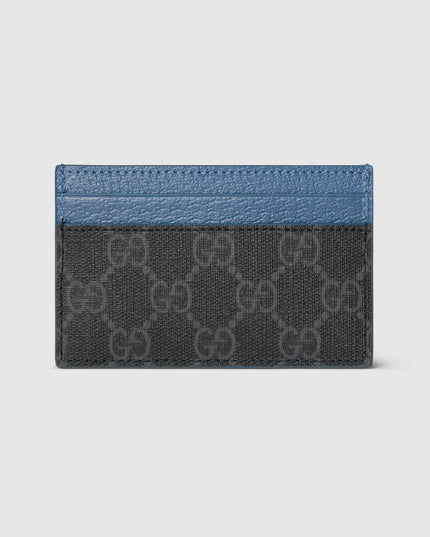Gucci Card Case Supreme Canvas Blue Leather