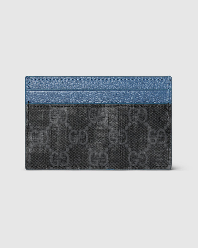 Gucci Card Case Supreme Canvas Blue Leather
