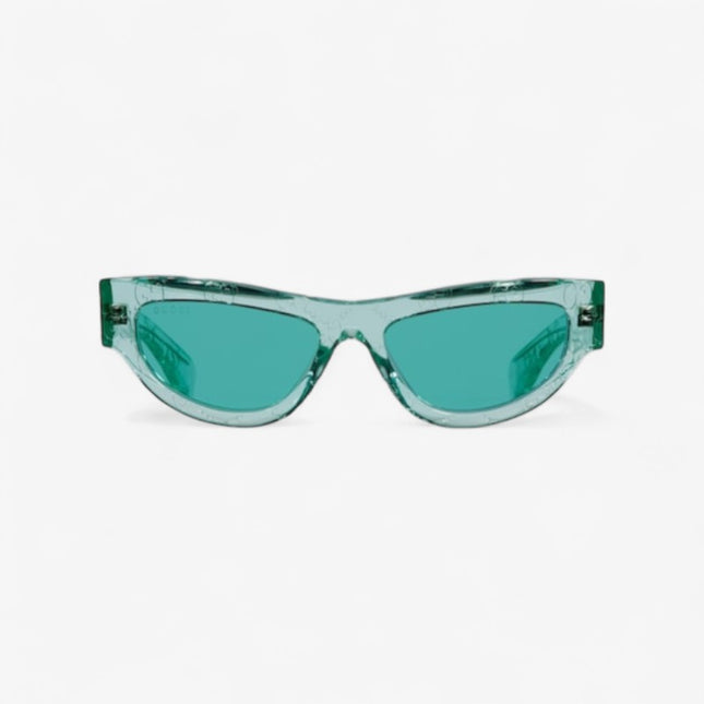 Gucci Cat Eye Sunglasses in Transparent Turquoise GG Acetate – GG1834S