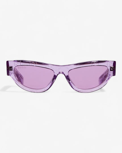 Gucci Cat Eye Sunglasses in Transparent Violet GG Acetate – GG1834S