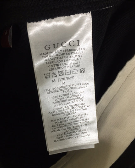 Gucci Contrast Trim Zip-Up Jersey Jacket – Black/White