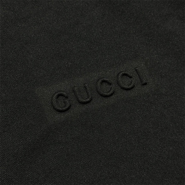 Gucci Cotton-Jersey Zip Hoodie with Embroidered Logo (Black)