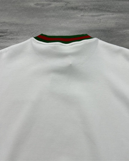 Gucci Cotton Jersey Sweatshirt with Green‑Red Web Trim and Logo Patch