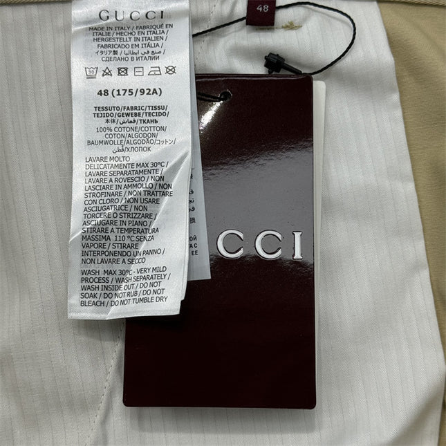 Gucci Cotton‑Twill Chino Shorts in Beige