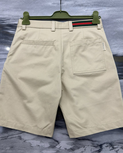 Gucci Cotton‑Twill Chino Shorts in Beige