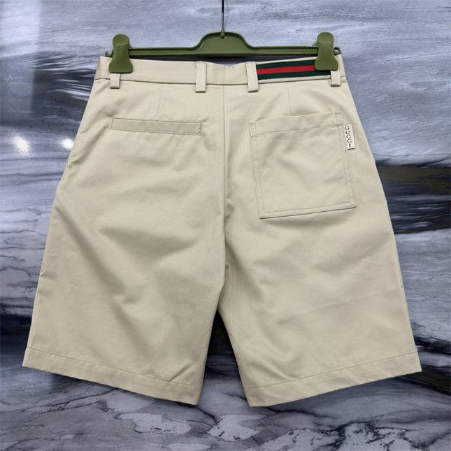 Gucci Cotton‑Twill Chino Shorts in Beige