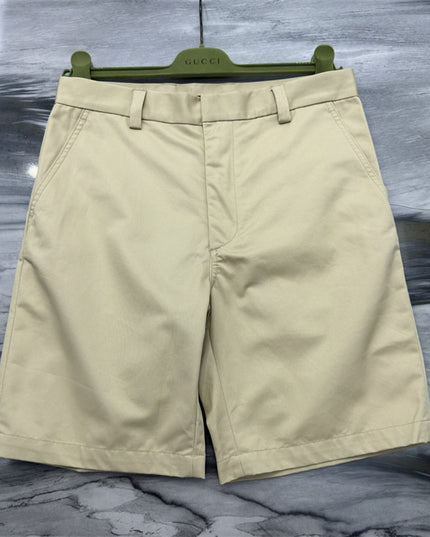Gucci Cotton‑Twill Chino Shorts in Beige