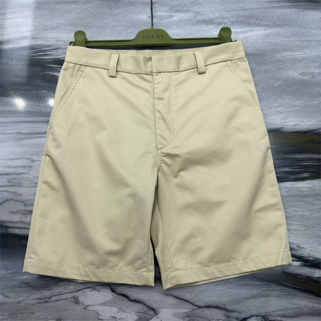 Gucci Cotton‑Twill Chino Shorts in Beige
