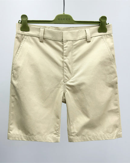 Gucci Cotton‑Twill Chino Shorts in Beige