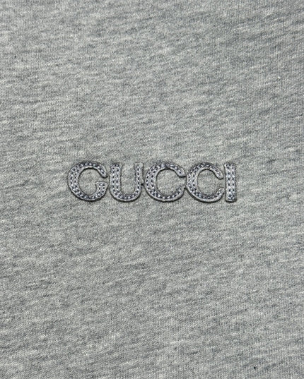 Gucci Cotton‑jersey T‑shirt With Green‑red Web Collar (Grey)