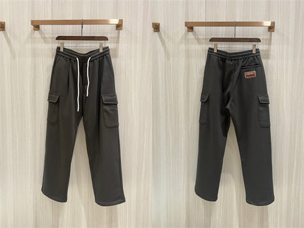 Gucci Dark Grey Cargo Joggers with Contrast Drawstring