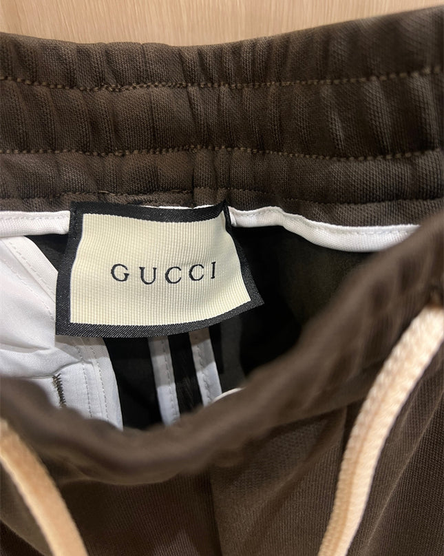 Gucci Dark Grey Cargo Joggers with Contrast Drawstring