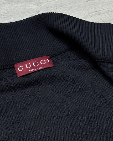 Gucci Diamond GG Knit Zip-Up Jacket – Black