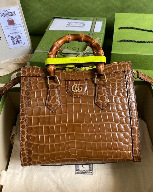 Gucci Diana Small Crocodile Tote Bag 660195