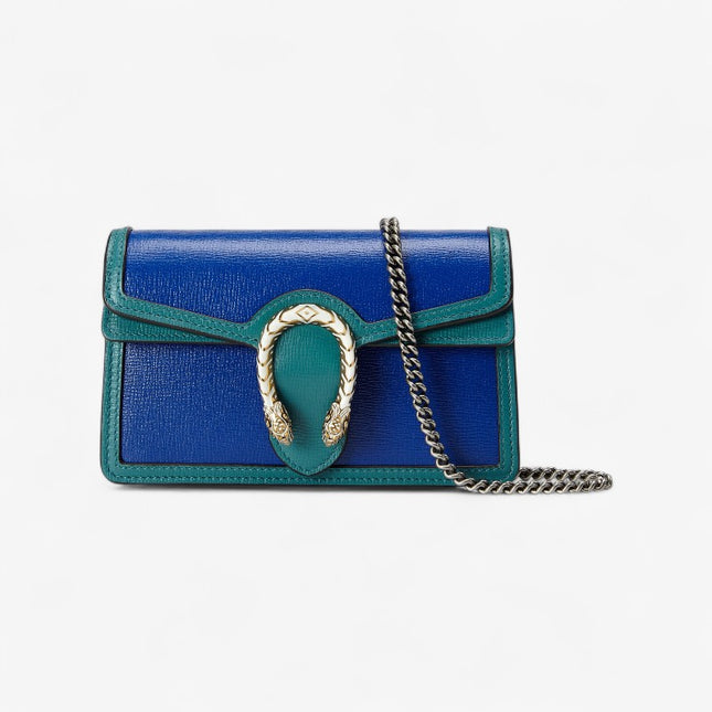 Gucci Dionysus Blue Leather Mini Chain Bag 401231