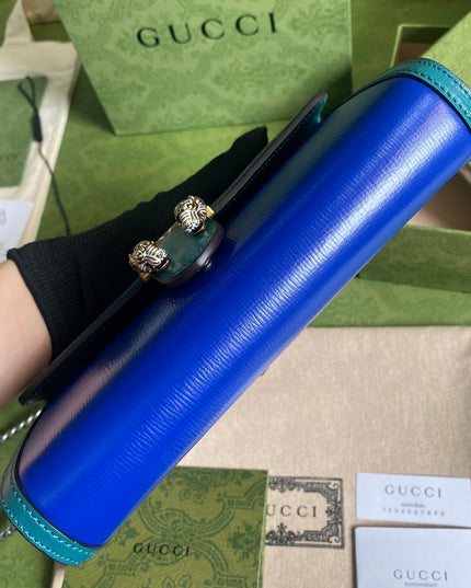 Gucci Dionysus Blue Leather Mini Chain Bag 401231