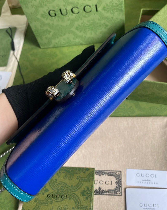 Gucci Dionysus Blue Leather Mini Chain Bag 401231