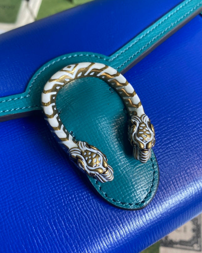 Gucci Dionysus Blue Leather Mini Chain Bag 401231