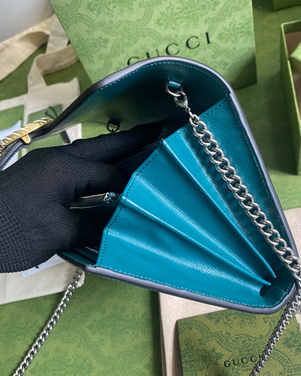 Gucci Dionysus Blue Leather Mini Chain Bag 401231