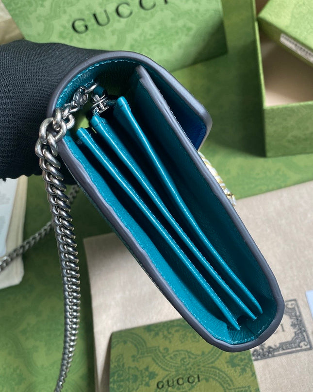 Gucci Dionysus Blue Leather Mini Chain Bag 401231