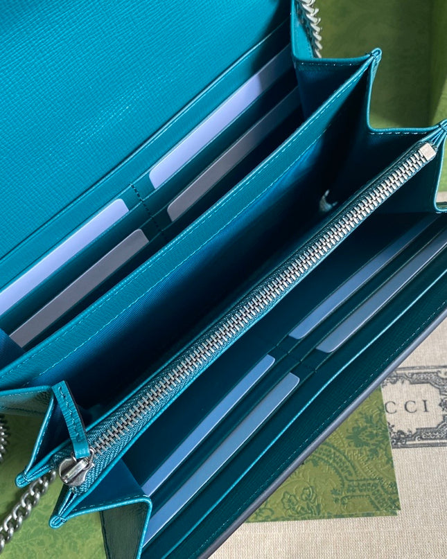 Gucci Dionysus Blue Leather Mini Chain Bag 401231