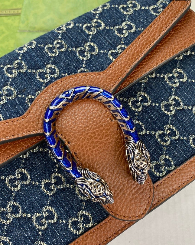 Gucci Dionysus Denim Monogram Small Shoulder Bag 400249
