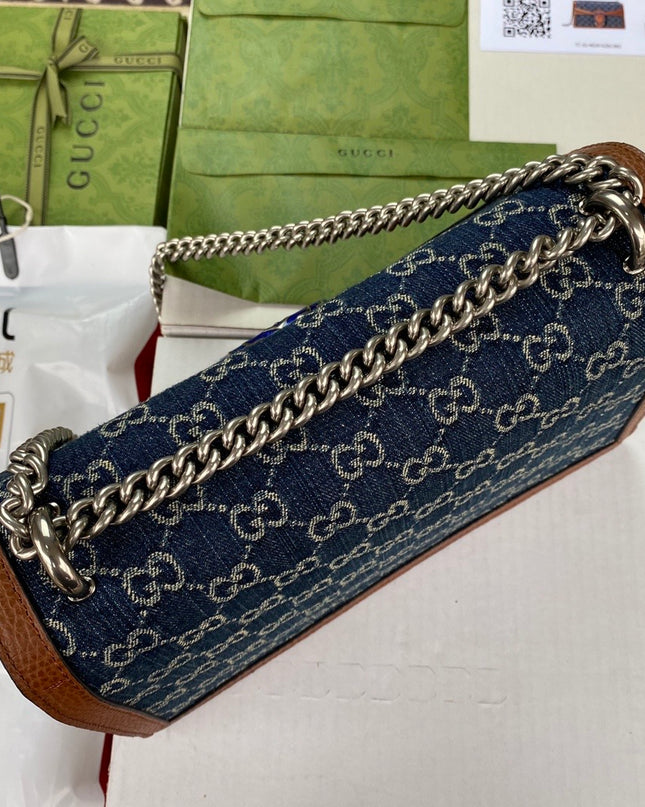 Gucci Dionysus Denim Monogram Small Shoulder Bag 400249