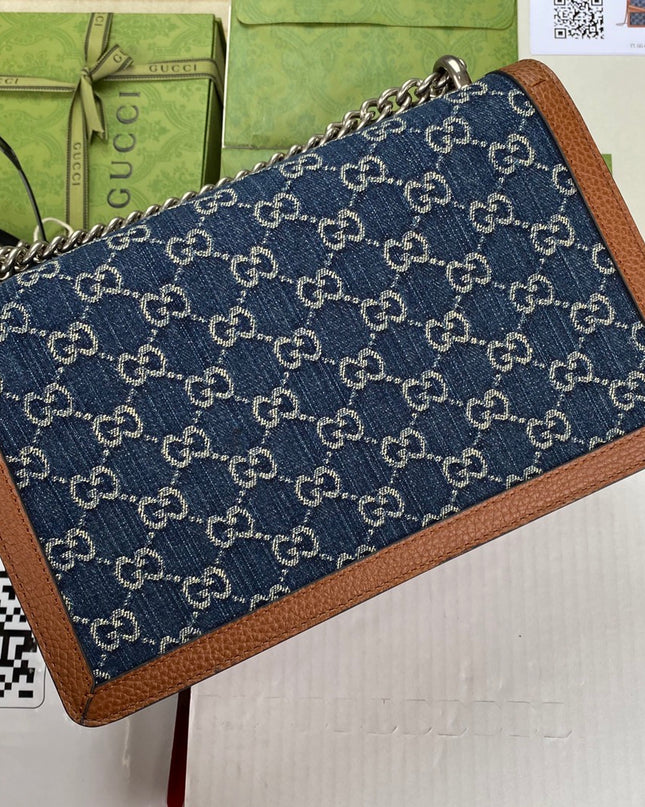 Gucci Dionysus Denim Monogram Small Shoulder Bag 400249