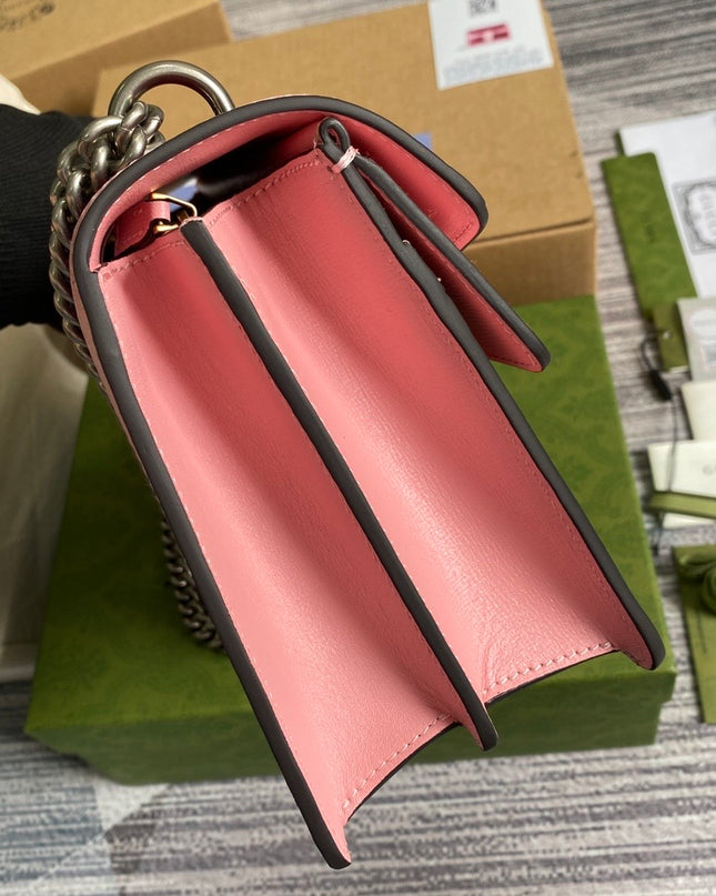 Gucci Dionysus Medium Shoulder Bag in Ruby Red Leather with Enamel Tiger Head