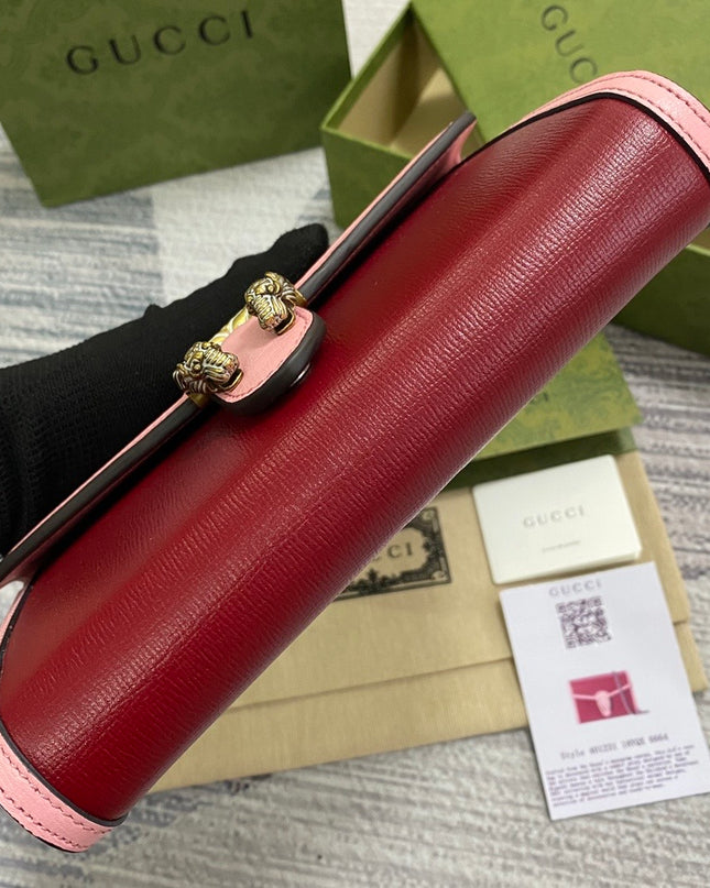 Gucci Dionysus Red With Pink Mini Chain Bag 401231