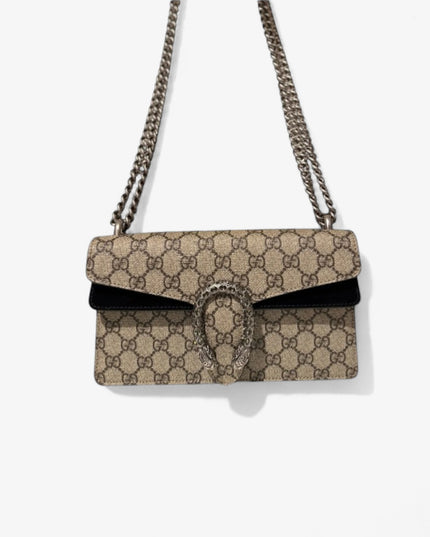 Gucci Dionysus Small Shoulder Bag with Red Suede and Crystal Tiger Head